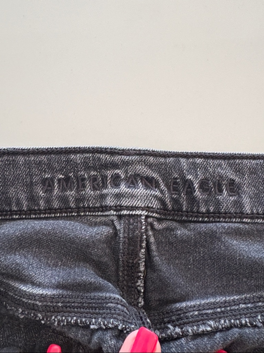 American Eagle Outfitters Distressed Black/Gray Ripped Jeans - Picture 2 of 5